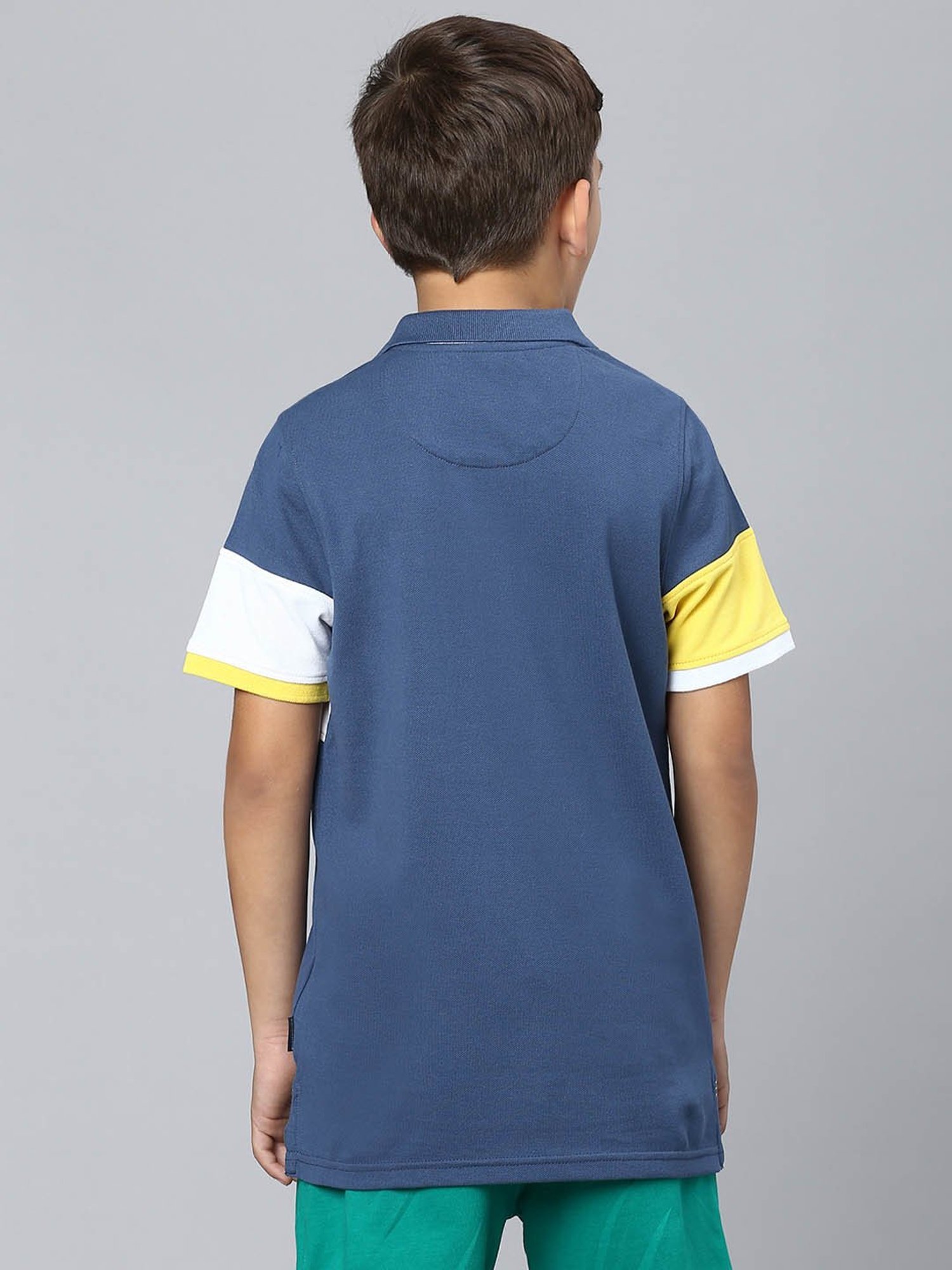 Beverly Hills Polo Club Kids Blue Color Block Polo T-Shirt