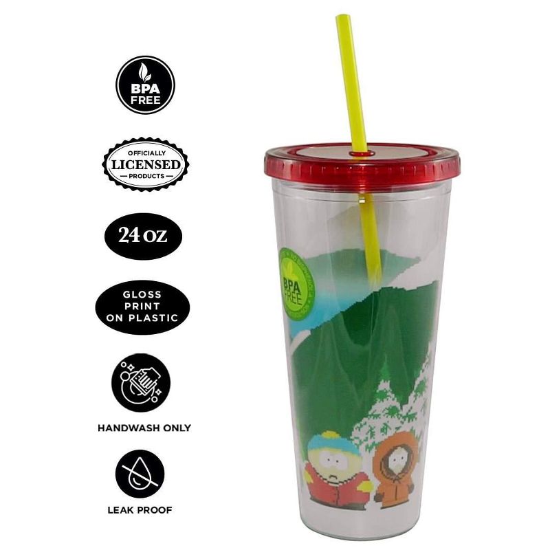 Just Funky South Park 24oz Plastic Carnival Cup w/ Lid & Straw