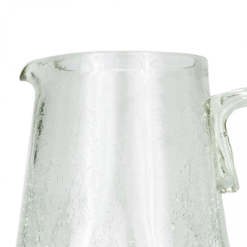 Amici Home Clear Crackle Authentic Mexican Handmade Pitcher, 80oz