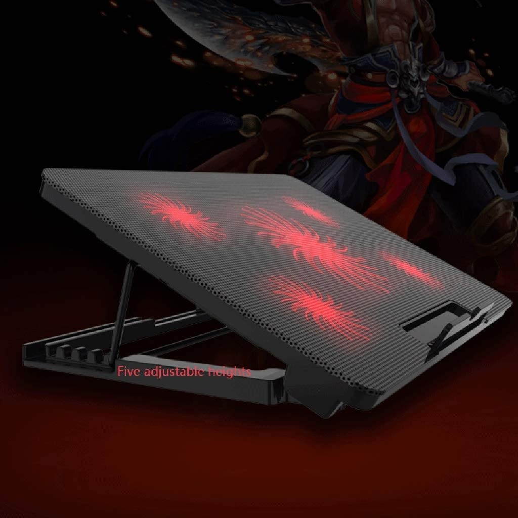 RGB Laptop Cooling Pad with 6 Quiet LED Fans 5 Heights Adjustable and Phone Stand, Dual USB Ports Gaming Laptop Cooler for 11"-18" Gaming Laptops (Blue)
