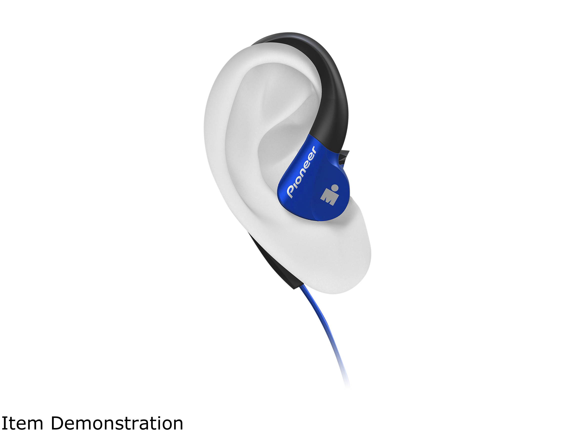 Pioneer Blue/Black SE-E3M-L Water and Sweat Resistant Ironman Sports Headphone (Blue/Black)