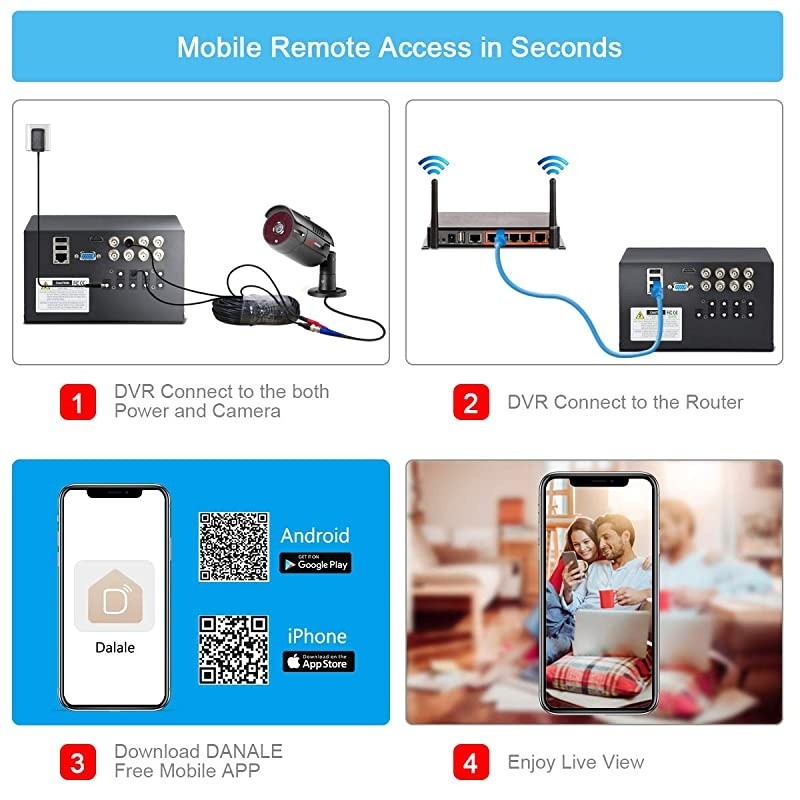 8CH Home Security Camera System 5MP HD TVI AHD DVR Video Recorder with 1TB Hard Drive 8pcs 1920TVL Outdoor Indoor CCTV Surveillance Bullet Cameras IR Night Vision Easy Remote Access Motion Alert