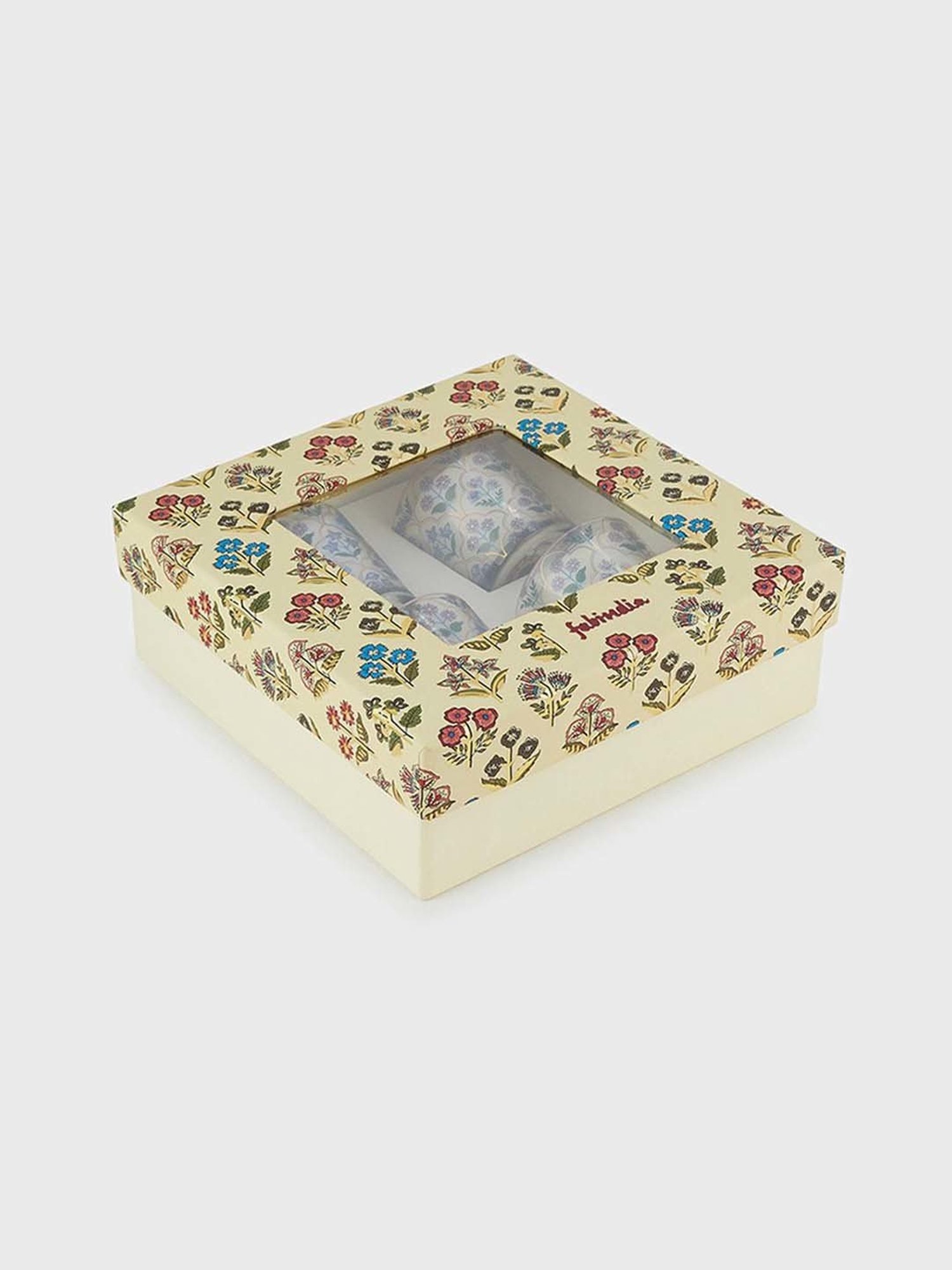 Fabindia Home Tuhi Multicolor Glass Votive Candle Holder - Set of 4