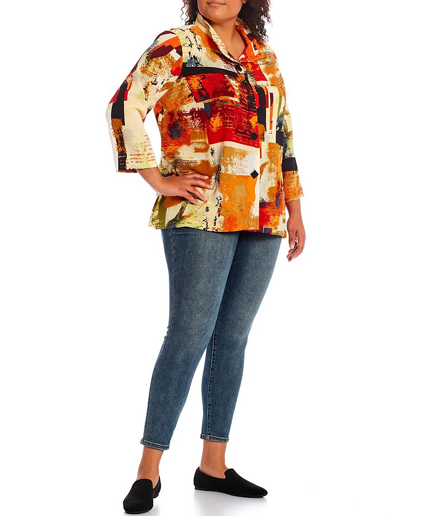 Bryn Walker Plus Size Pira Ponti Sleeveless Jewel Neck Oversized Tank