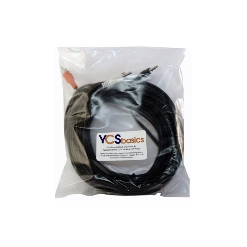 50 Foot 35mm Stereo Male to 2 RCA Male Cable