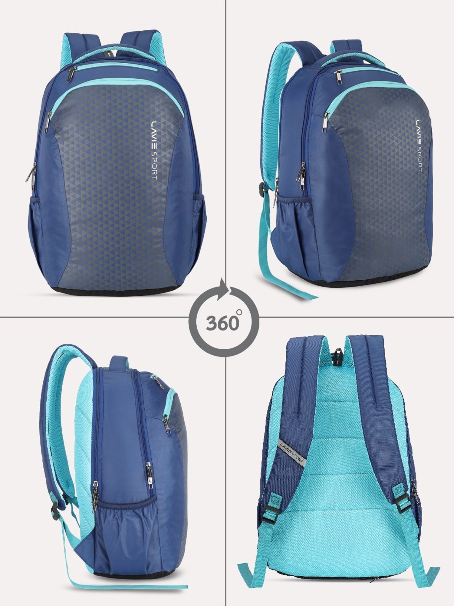 Lavie Sport Rapid Teal Green Polyester Medium Laptop Backpack with Rain Cover