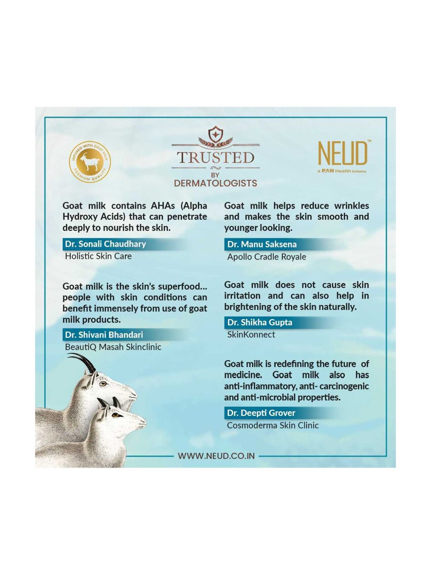 NEUD Goat Milk Premium Shampoo for Men & Women - 1 Pack - 300 ml