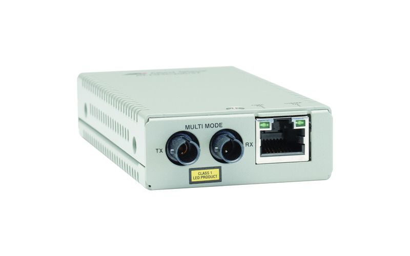 Allied Telesis Transceiver/Media Converter - 1 x Network (RJ-45) - 1 x ST Ports - Ethernet, Fast Ethernet - 10/100Base-TX, 100Base-FX - Desktop
