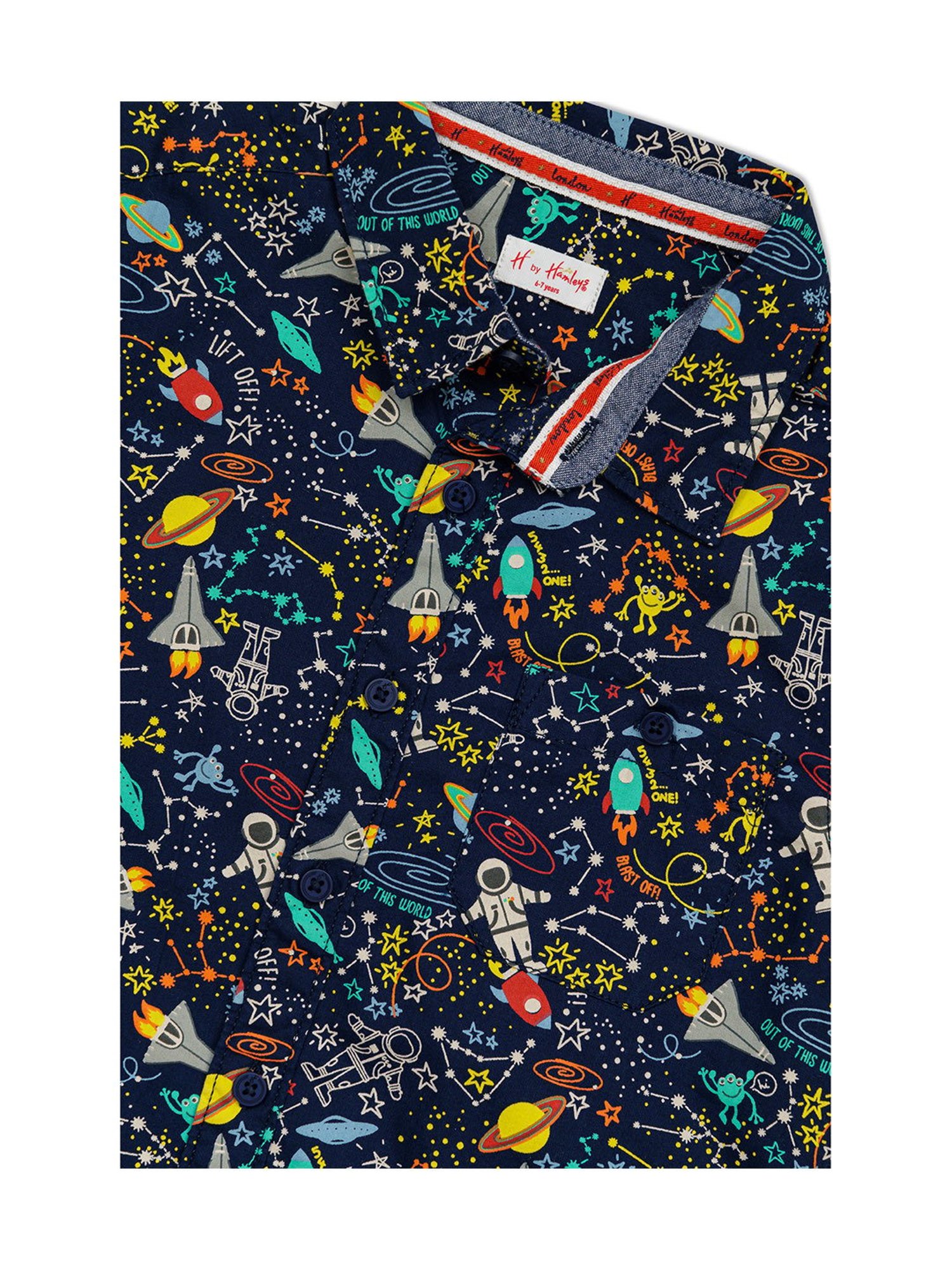 H by Hamleys Kids Navy Printed Full Sleeves Shirt