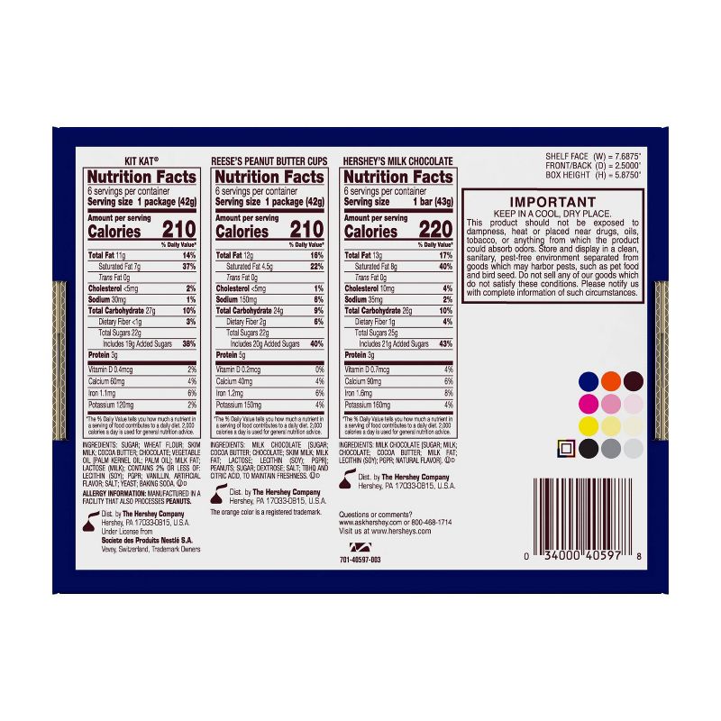 Hershey's Candy Bars Variety Pack - 18ct