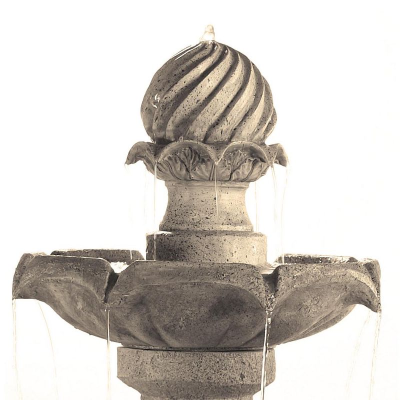 Chatsworth Two Tier Solar On Demand Fountain with Weathered Stone - Smart Solar