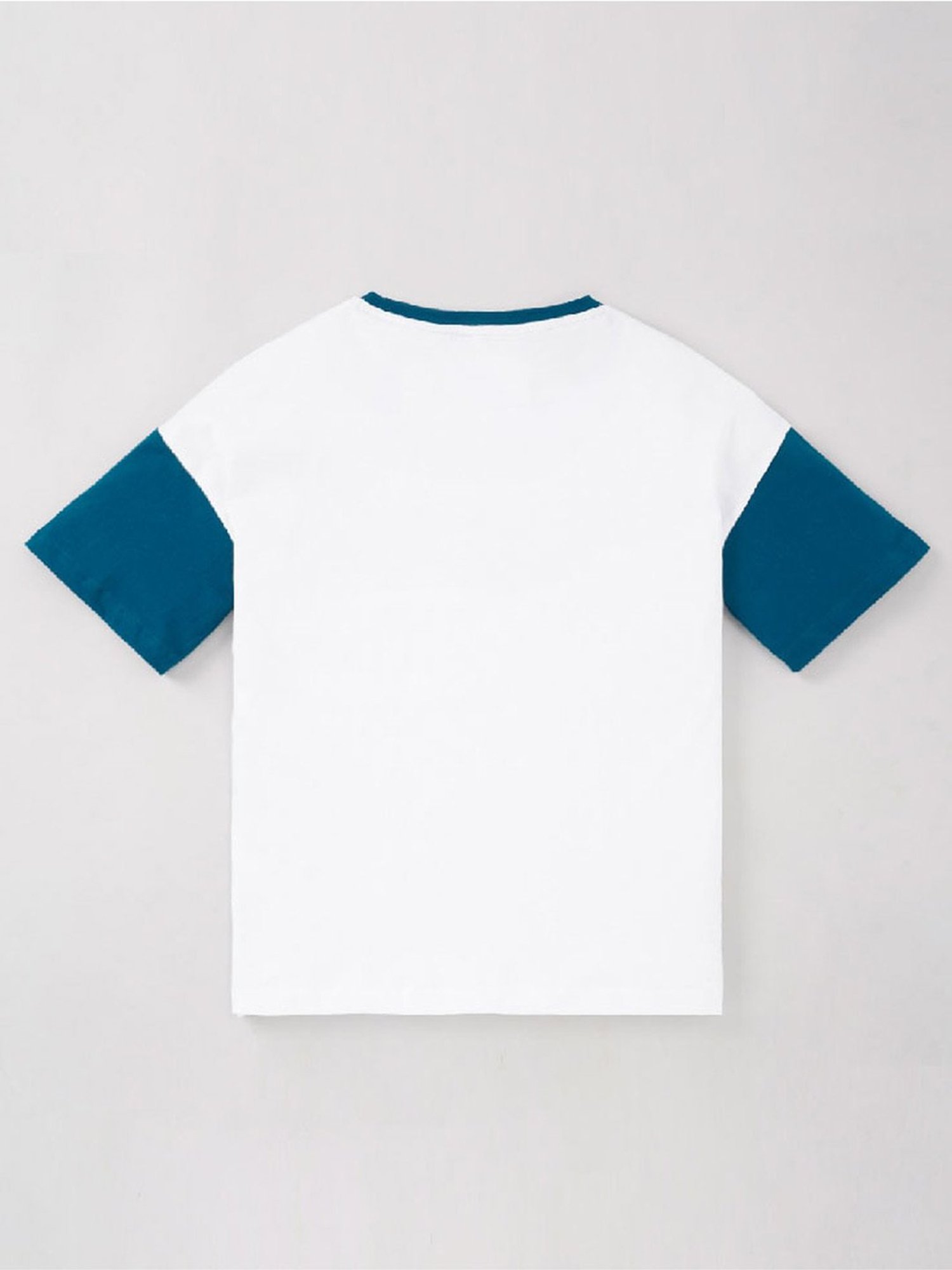 Edheads Kids White & Navy Cotton Printed T-Shirt