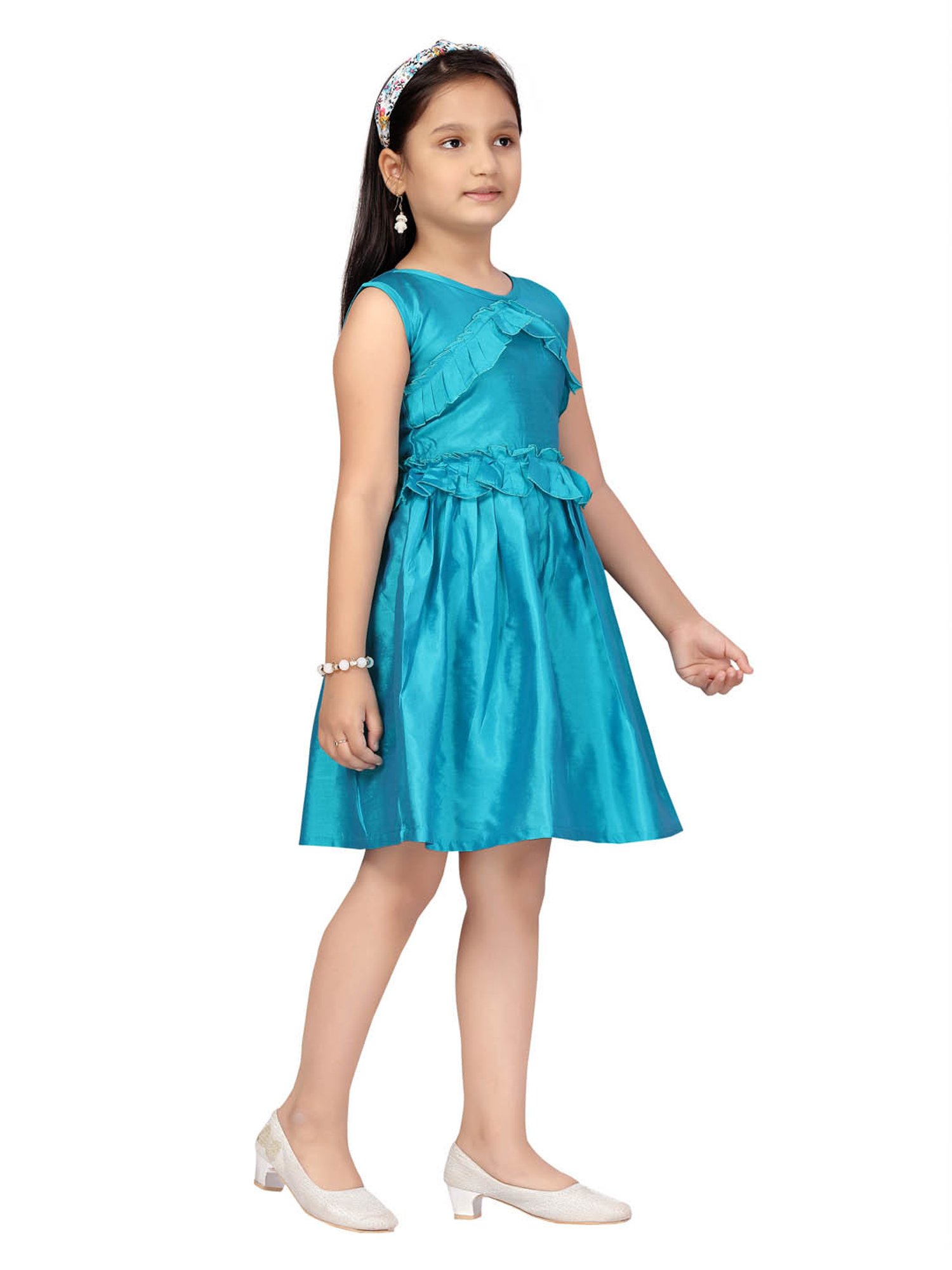Aarika Kids Blue Solid Frock