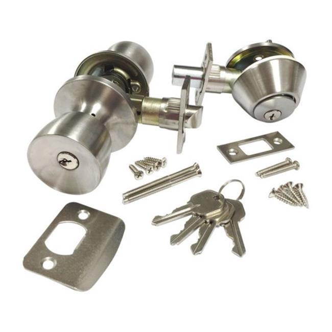 US Hardware D-084SC Brass Knob & Deadbolt Set