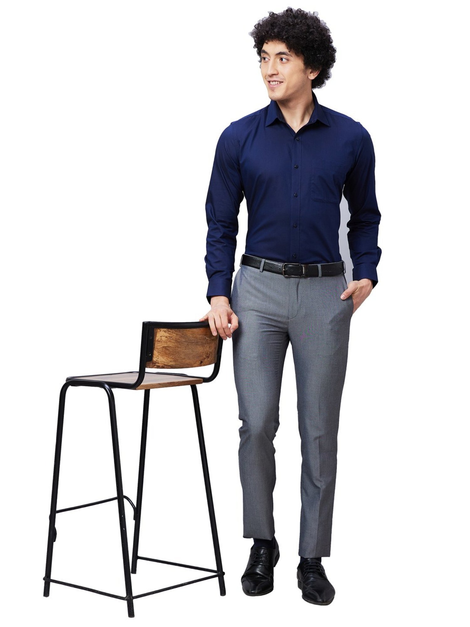 Raymond Grey Classic Fit Trousers