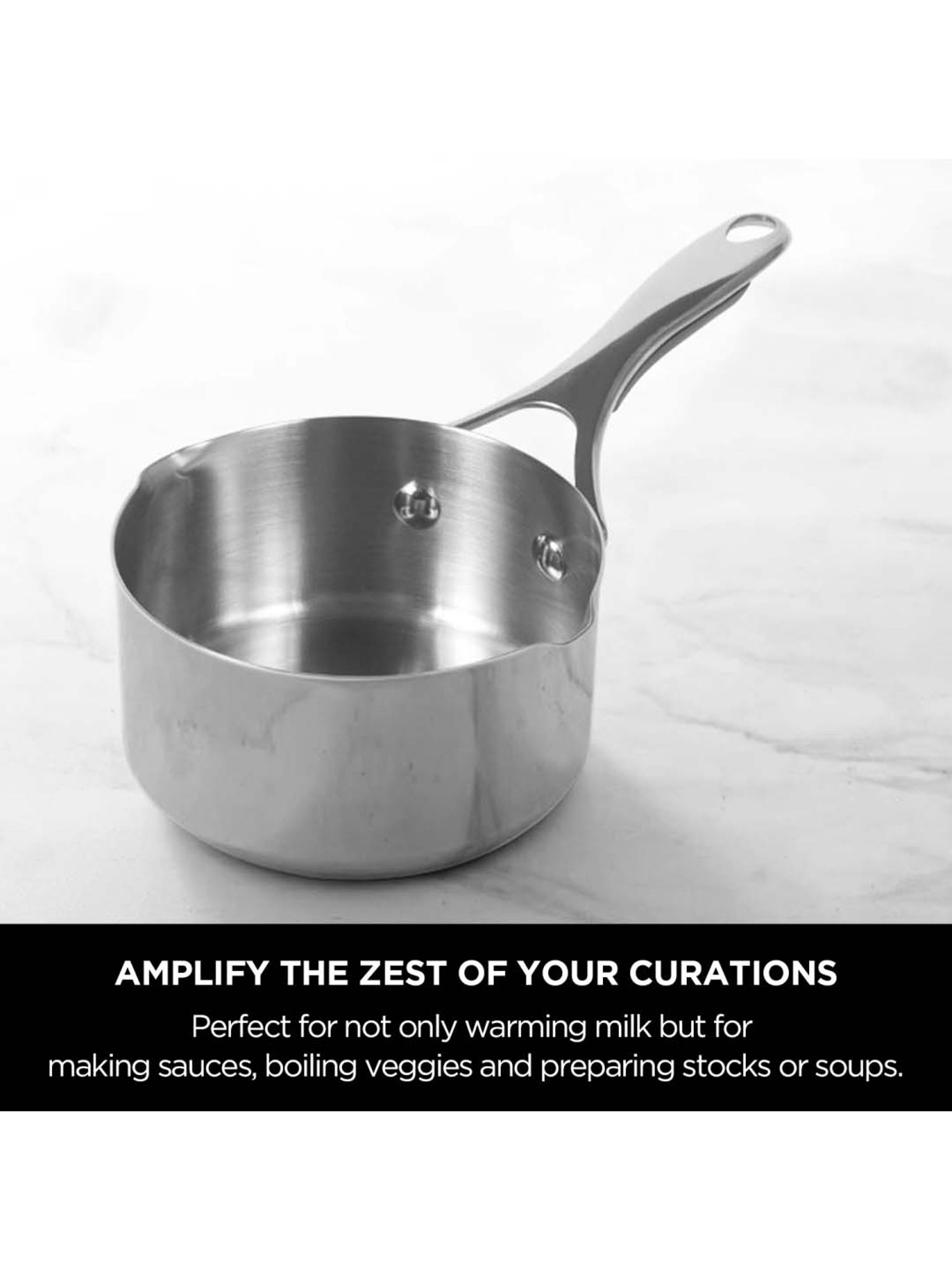 Meyer Select Stainless Steel Milkpan 14cm (Induction & Gas Compatible)