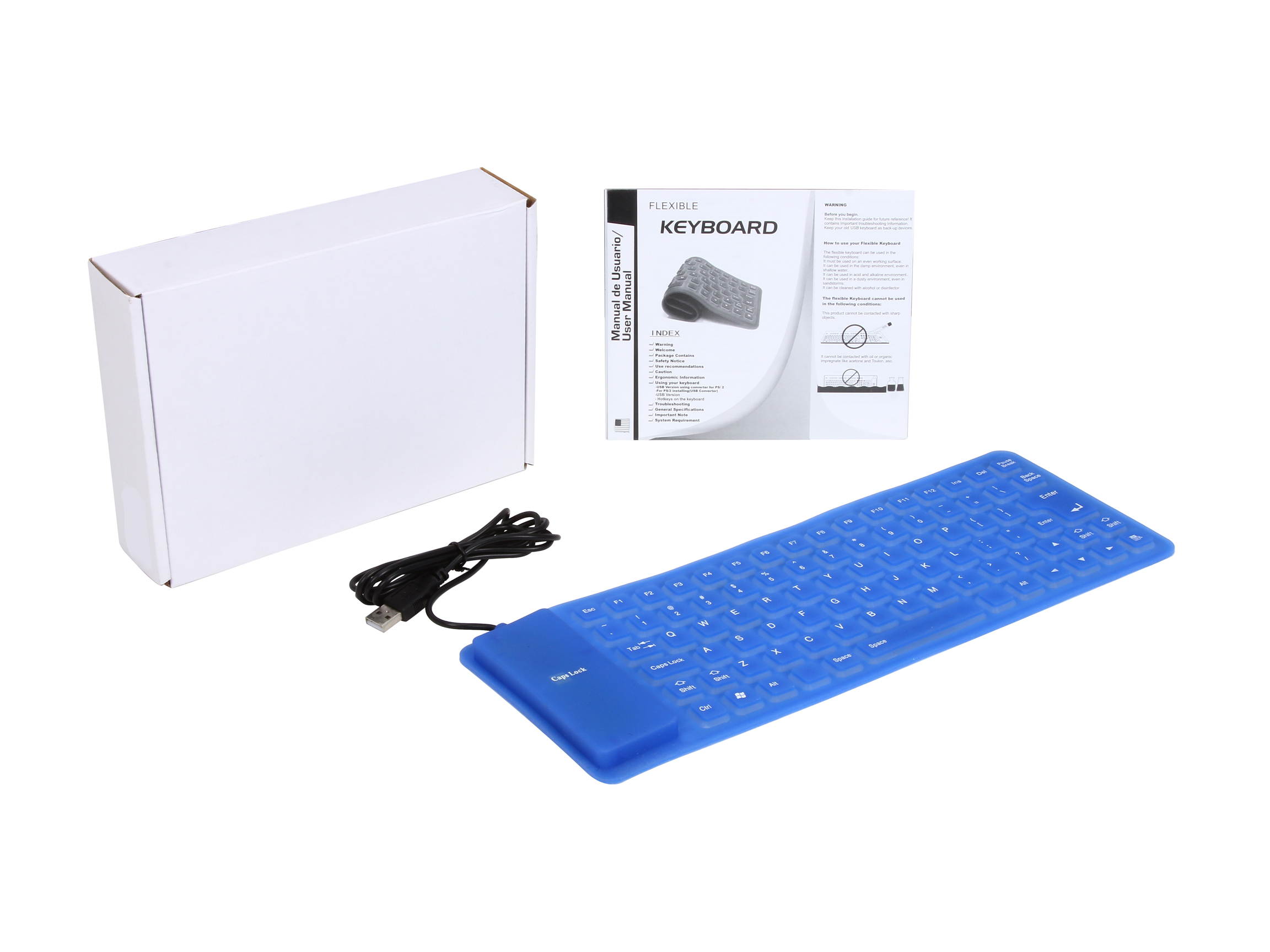 BYTECC KB-P100 Blue Wired Foldable Keyboard
