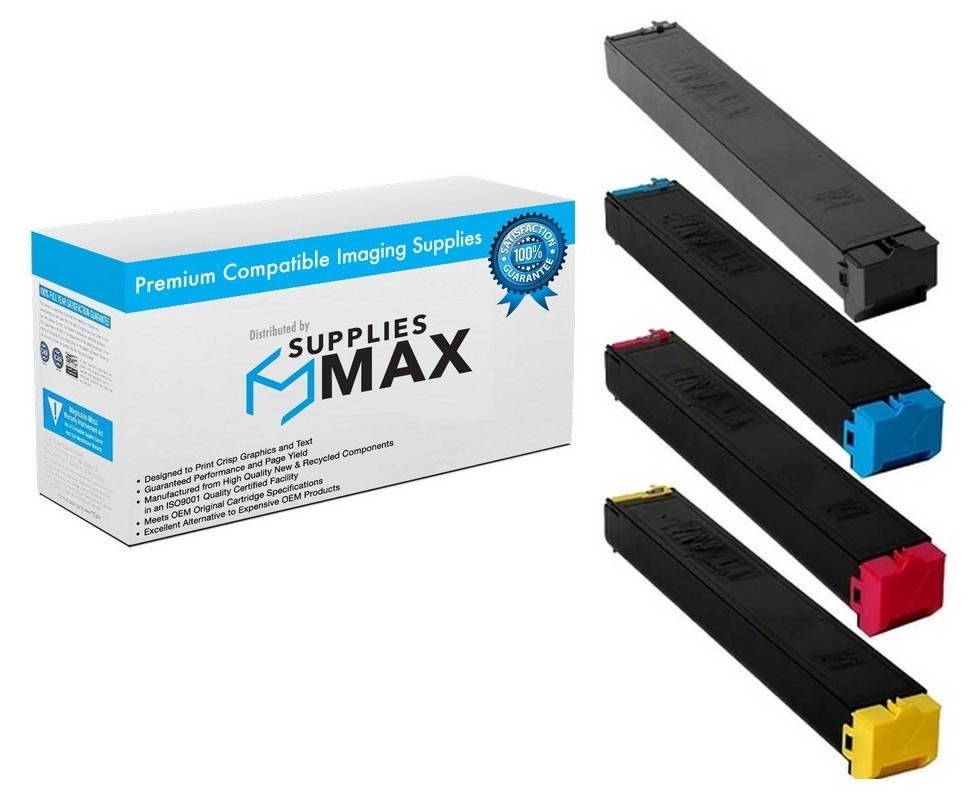 SuppliesMAX Compatible Replacement for Sharp MX-2310/2614/2616/3111/3114/3116 Toner Cartridge Combo Pack (BK/C/M/Y) (MX-23GTBCMY)