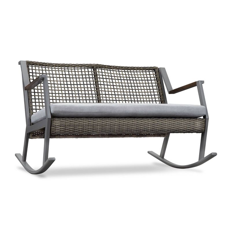 Calvin Two Seat Rocker Gray - Real Flame