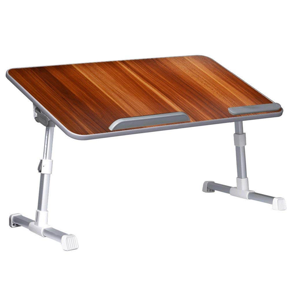 Neetto [Large Size] Adjustable Laptop Bed Table, Portable Standing Desk, Foldable Sofa Breakfast Tray, Notebook Stand Reading Holder for Couch Floor Kids - American Cherry