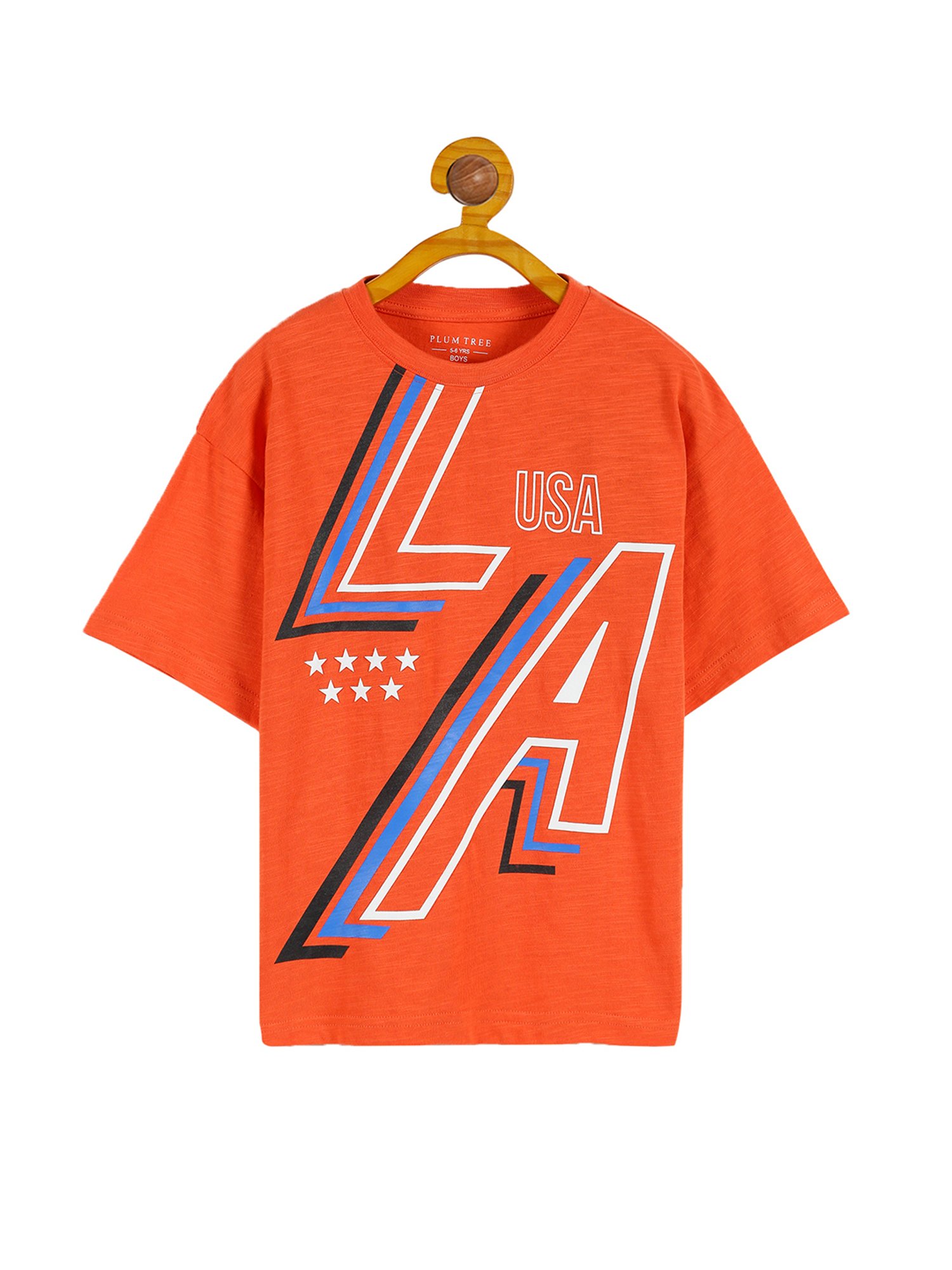 Plum Tree Kids Off White & Orange Printed T-Shirt (Pack Of 2)