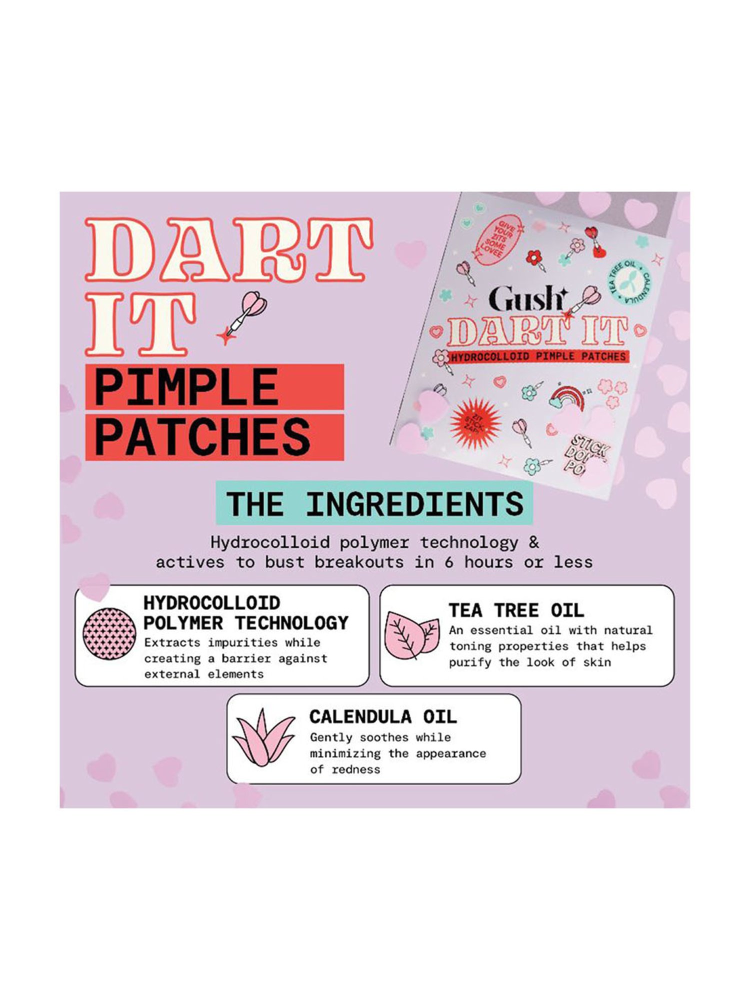 Gush Dart It Hydrocolloid Pimple Patches - 0.3 gm