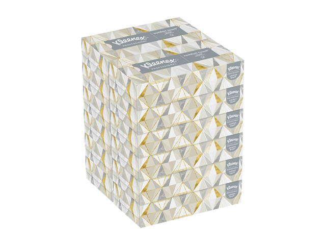 Kleenex Professional Facial Tissue for Business (03076), Flat Tissue Boxes, 12 Boxes / Convenience Case, 125 Tissues / Box
