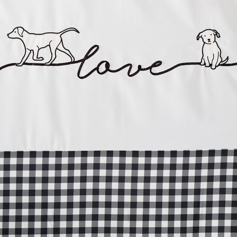 Farmhouse Dogs Fabric Shower Curtain Black - SKL Home