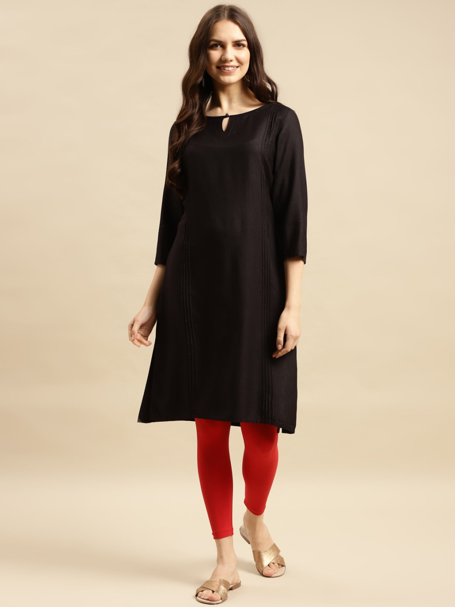 Rangita Red Cotton Leggings