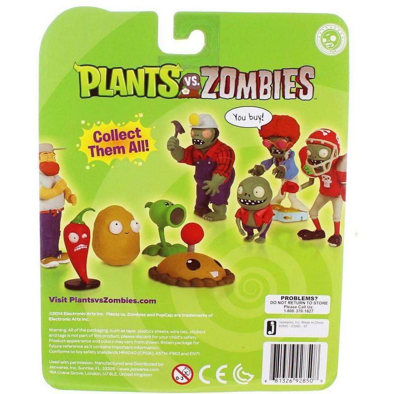 The Zoofy Group LLC Plants Vs Zombies 3" Figure 2-Pack: Cowboy Zombie & Chili Bean