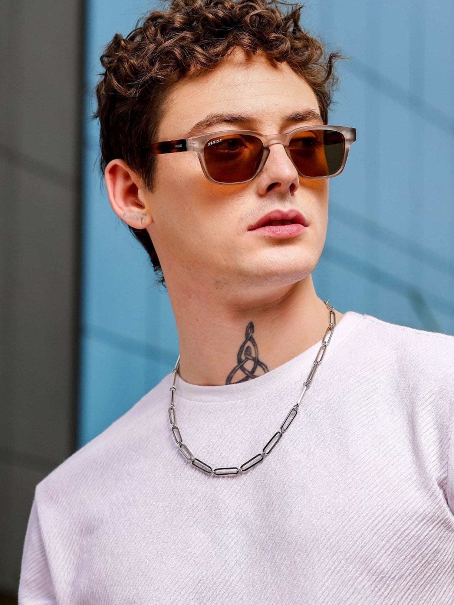 Resist Eyewear Brown Wayfarer uv protected Unisex Sunglasses