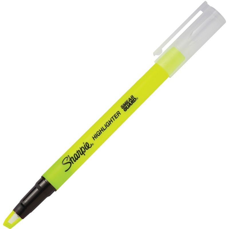 Sharpie Clearview Pen-Style Highlighter Fine Chisel Tip Fluorescent Yellow Ink Dozen 1950447
