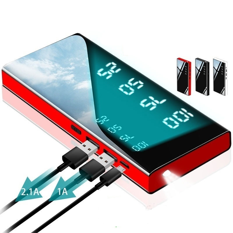 500000mAh Portable Power Bank Fast Charging 2 USB LED Flashlight Original Power Bank  For All Phone