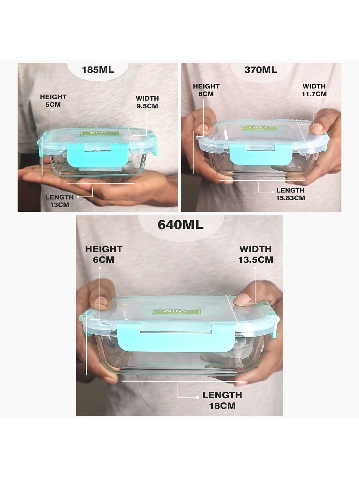 Borosilicate Glass Containers with Lids Microwave Safe Container for Glass Food Storage Containers
