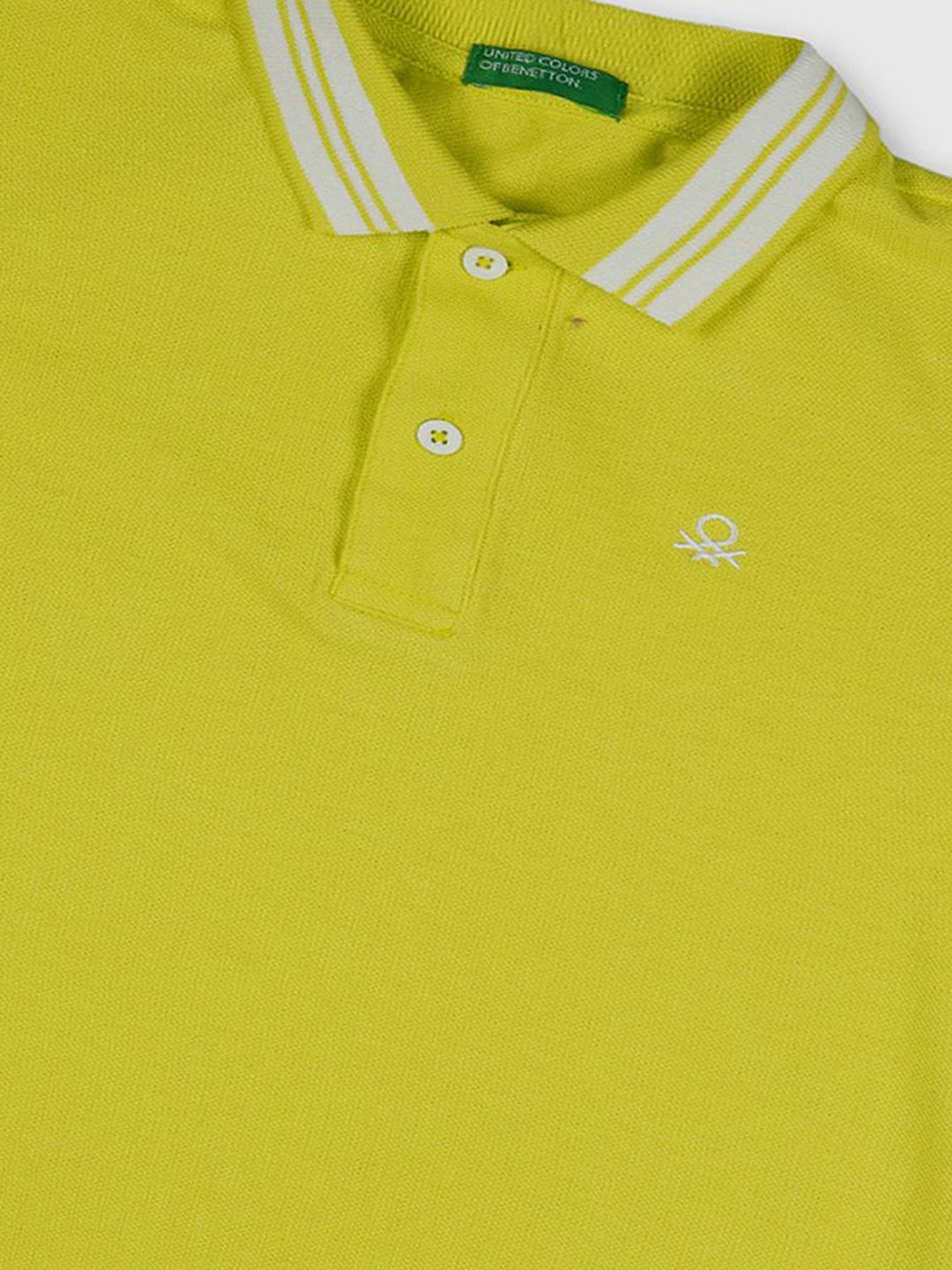 United Colors of Benetton Kids Yellow Cotton Polo T-Shirt