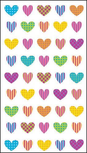 Sticko Classic Stickers-Colorful Heart Repeats