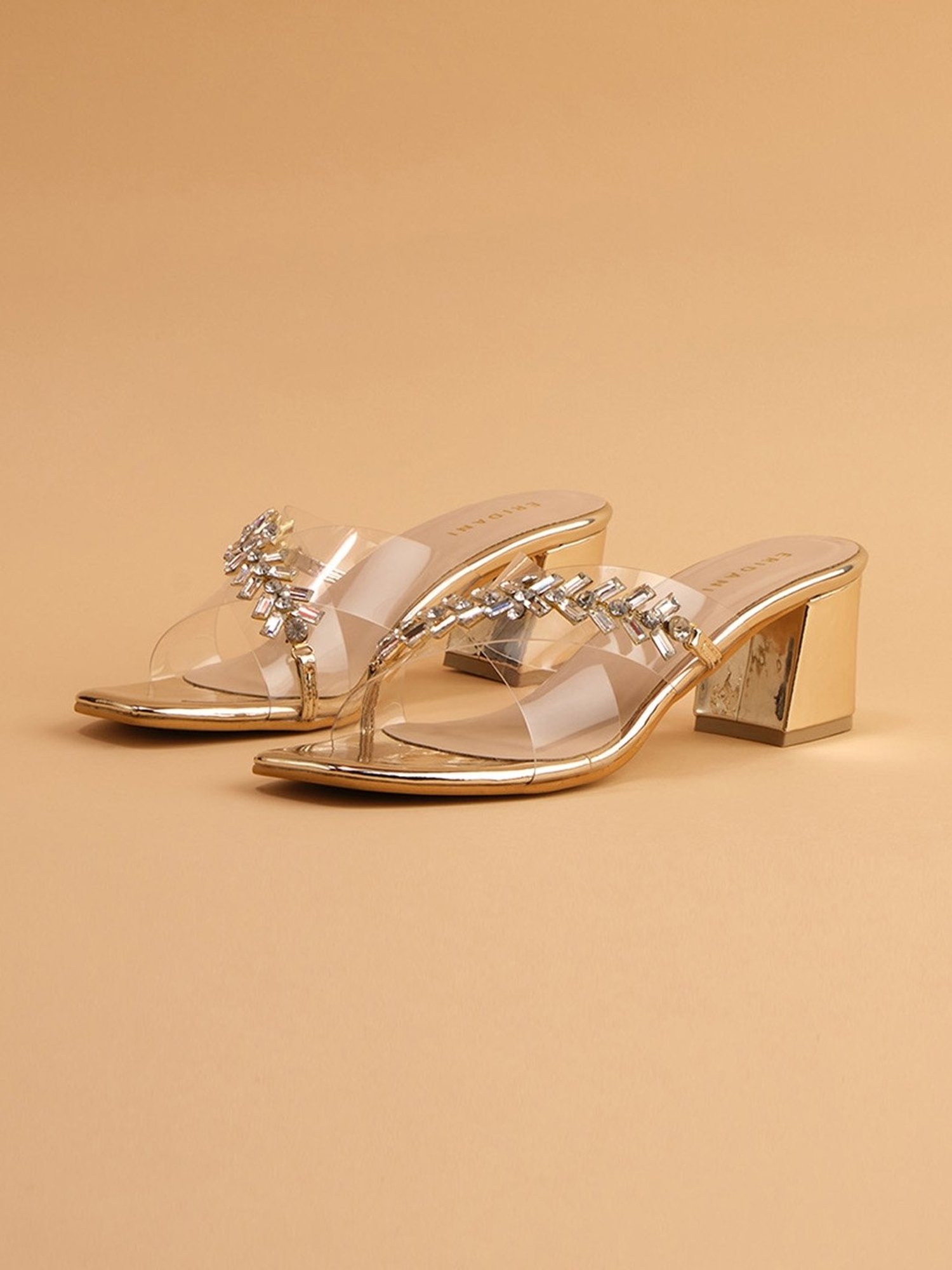 Eridani Women's Riva Gold Cross Strap Sandals