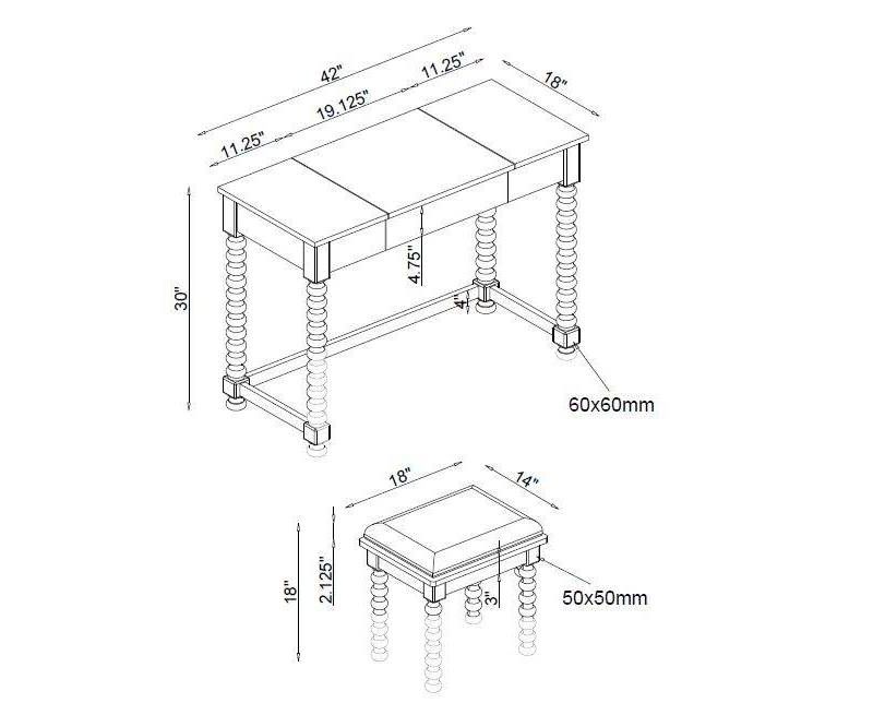 Salisbury Vanity w/Mirror White - Chique