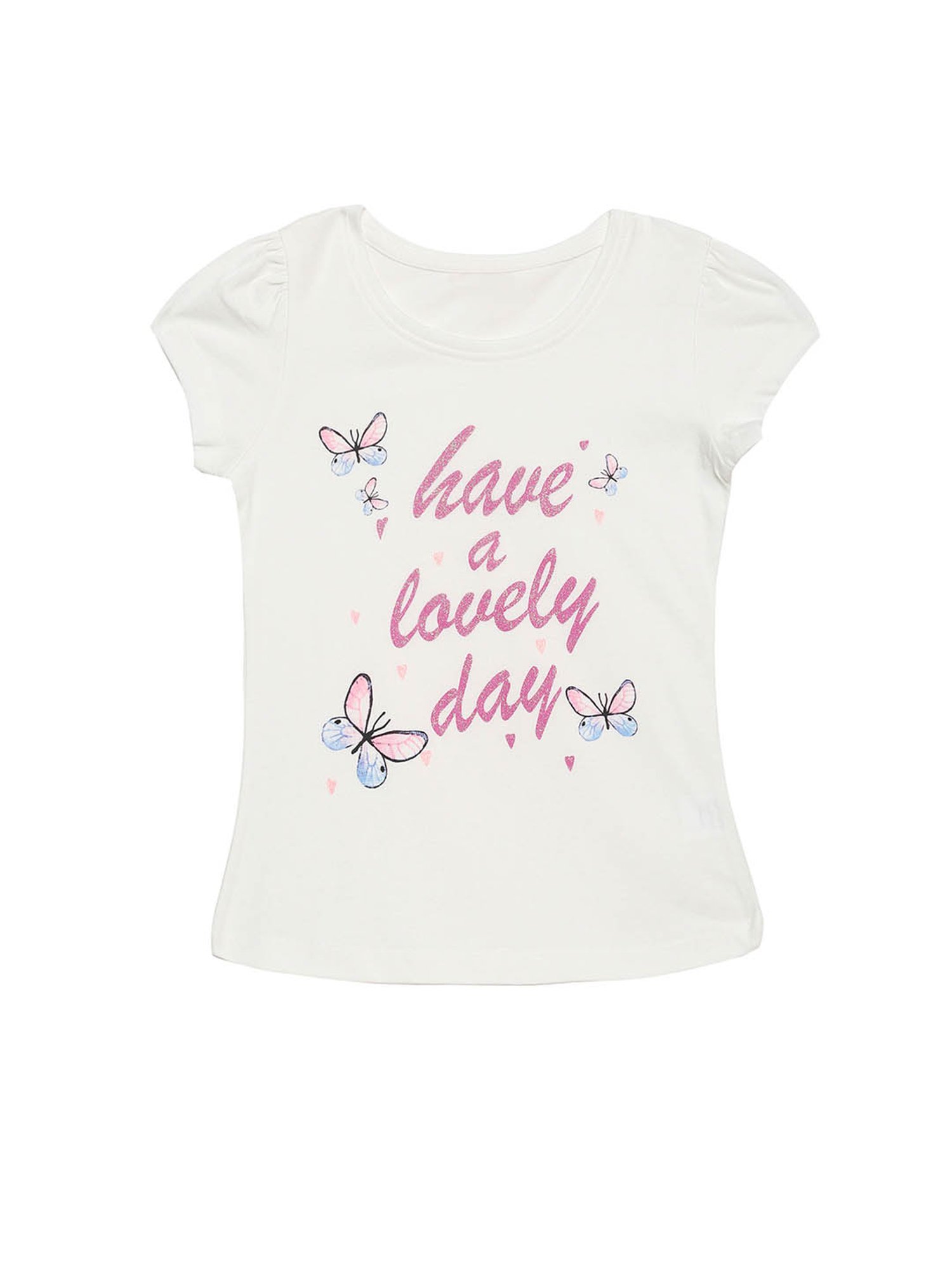 Plum Tree Kids White & Grey Embellished T-Shirt (Pack Of 2)