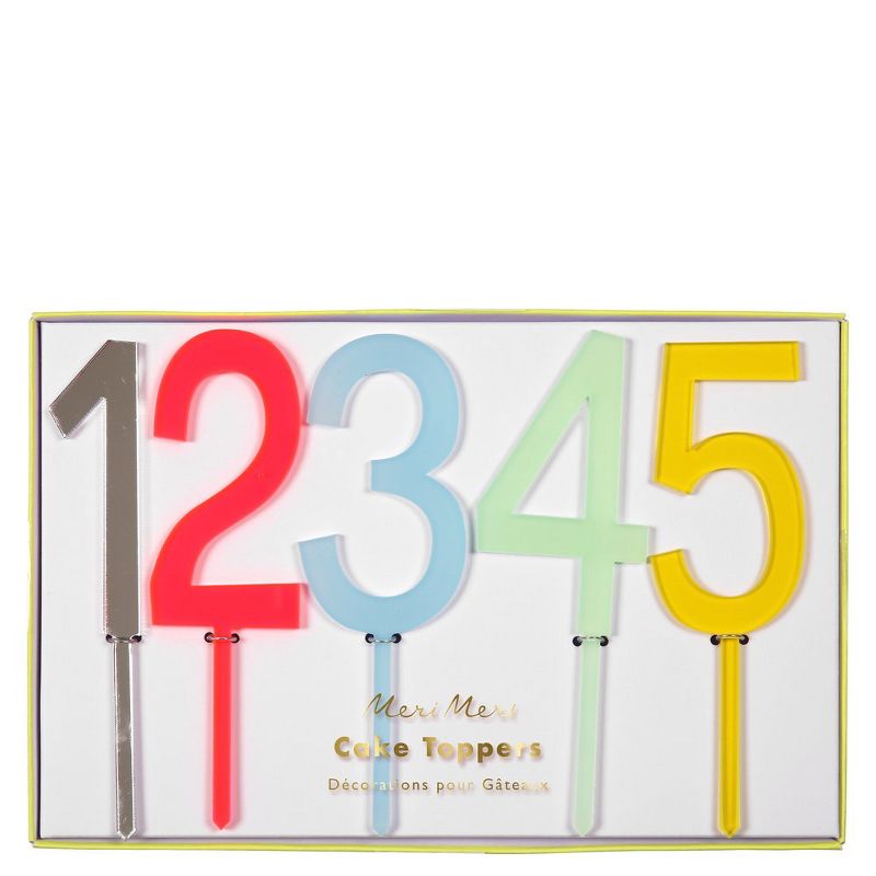 Meri Meri - Multicolor Number Cake Toppers - Cake Toppers - 20ct