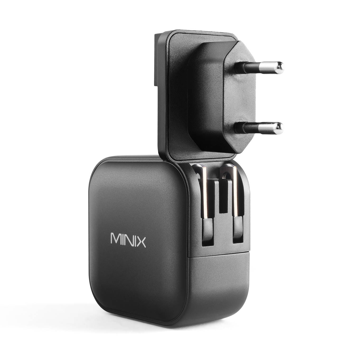 MINIX P1 66W Turbo 3-Port GaN Charger combines two USB-C port and a USB-A port to create a next-gen charger that delivers unprecedented power and portability.