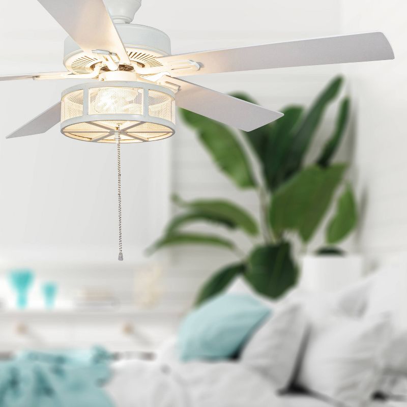 52" LED 5-Blade Alabaster Mesh Lighted Ceiling Fan - River of Goods
