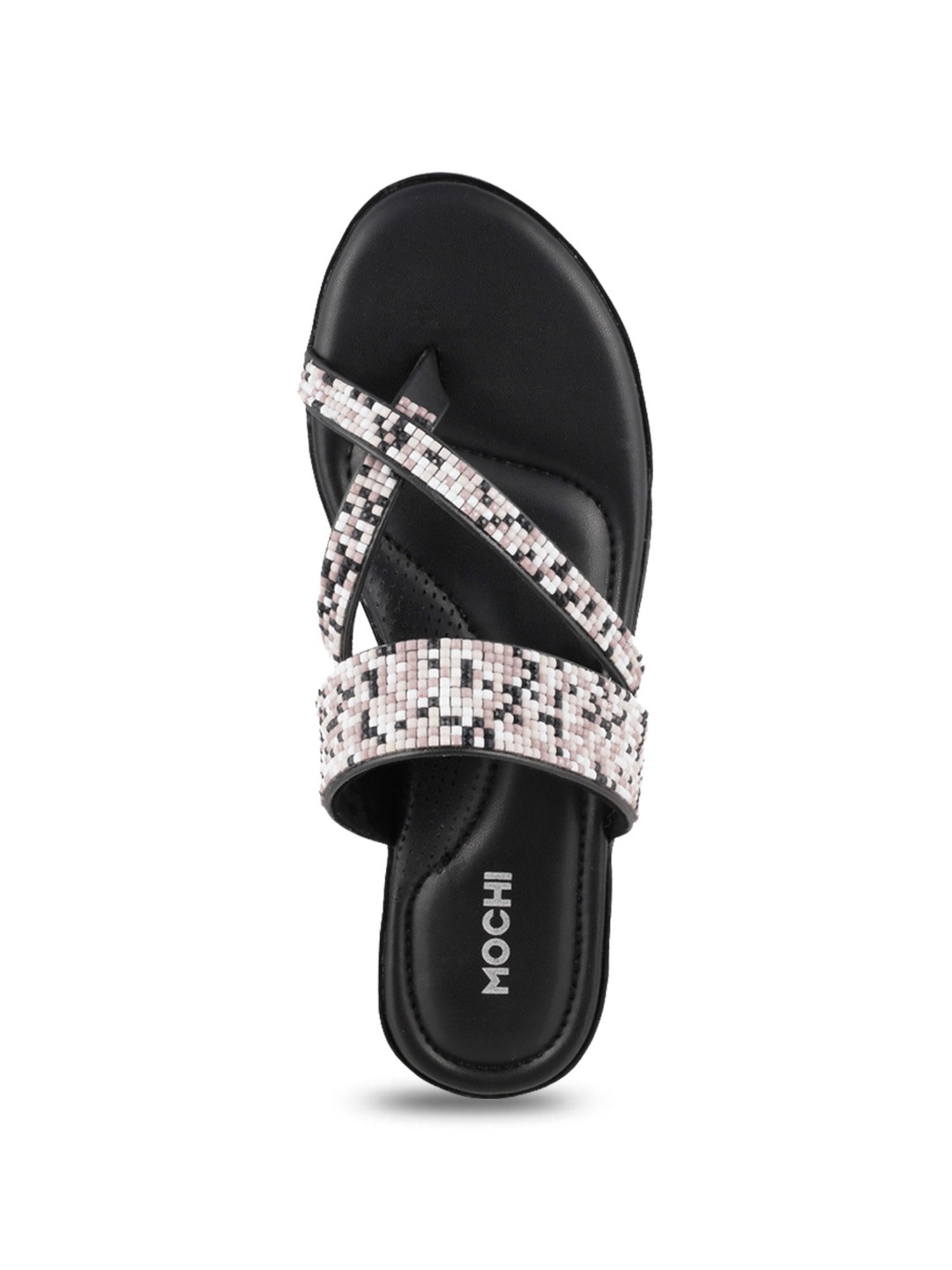 Mochi Women's Black Toe Ring Sandals