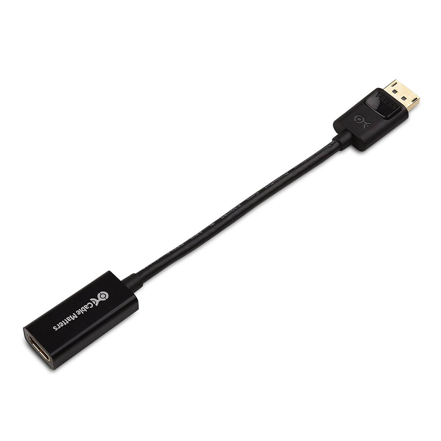 DisplayPort to HDMI Adapter (DP to HDMI Adapter),Extended Desktop or Mirrored Displays, Resolutions up to 1920x1200@60Hz / 1080P (Full HD), Gold-plated connectors, HDCP compatible