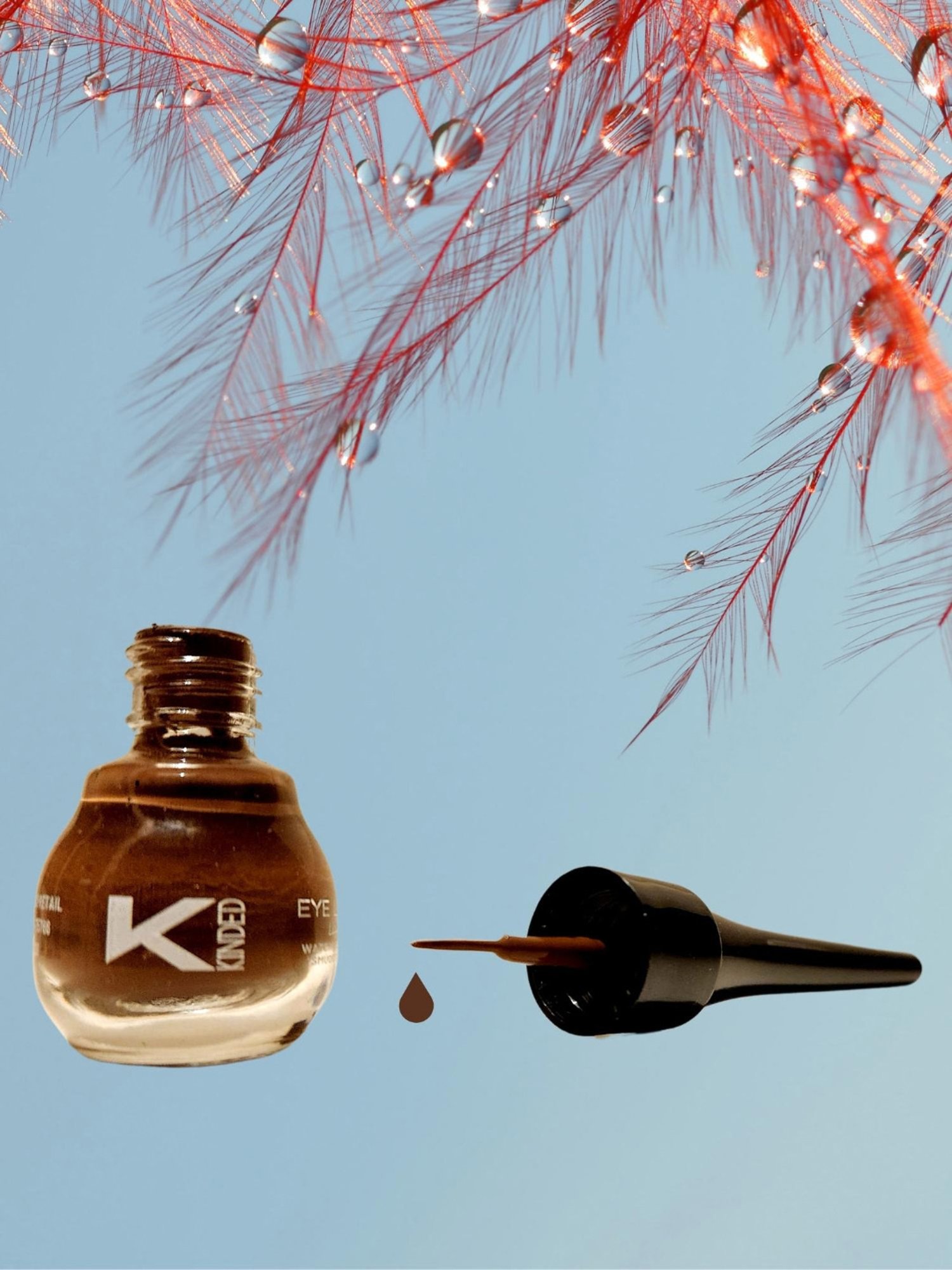 KINDED Liquid Eye Liner Teal Green & Chocolate Brown Combo