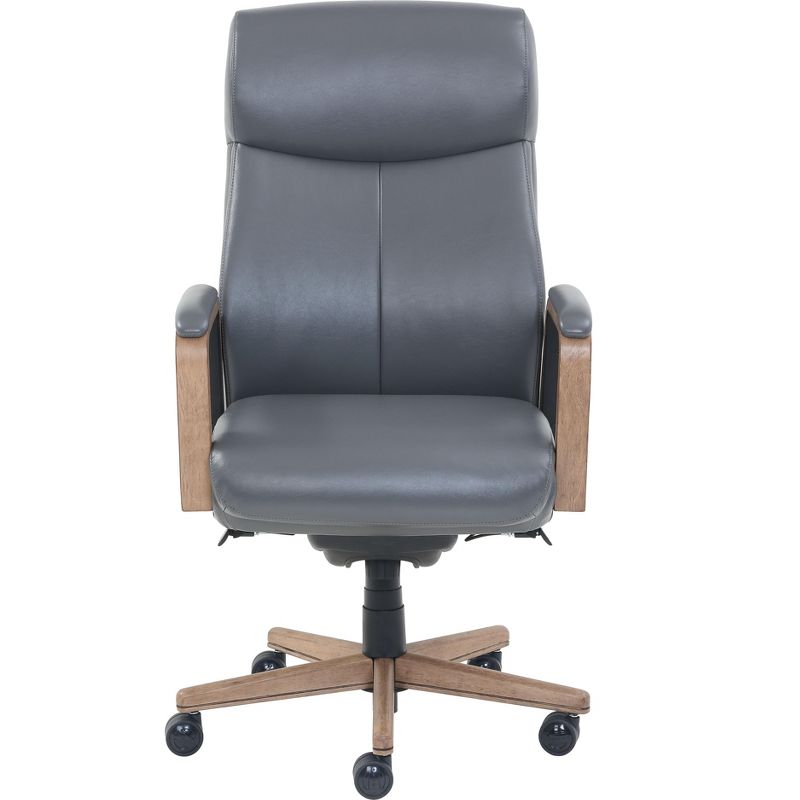 La-Z-Boy Landon Premium Bonded Leather Executive Chair, Gray 60028