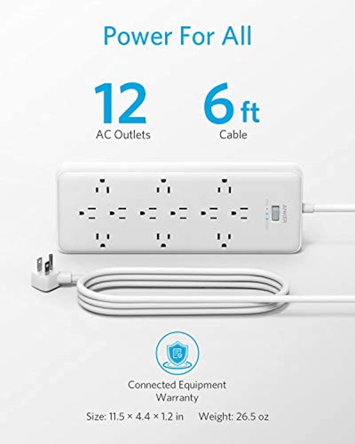 Poweradd Power Strip with USB C Power Delivery 18W, Travel Power Strip Mini with 3 Outlets, 18W USB C & QC 3.0 USB A Port, 5ft Cord, Flat Plug for Cruise Ship, Hotel, Dorm Room and Home,White