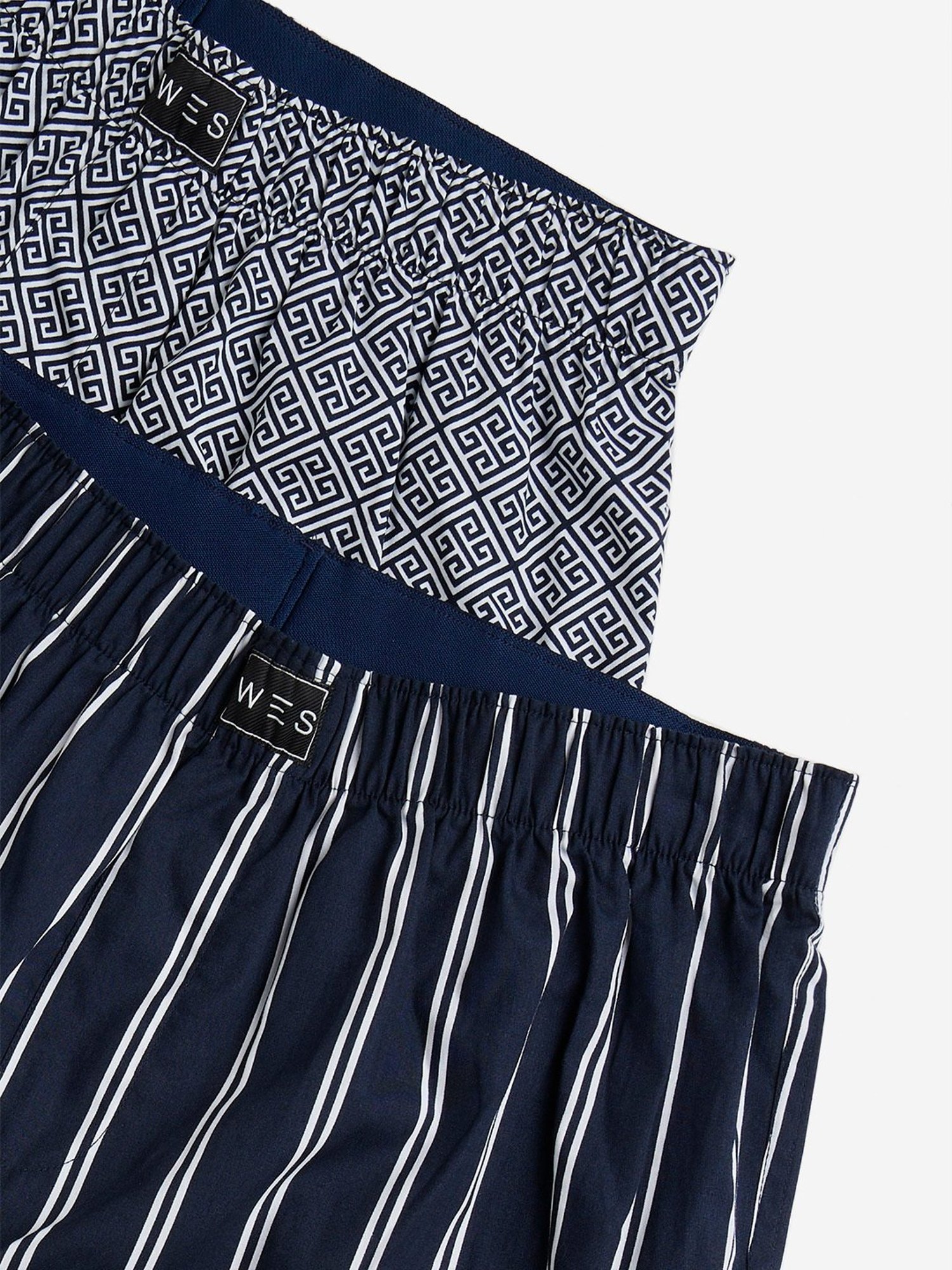 WES Lounge by Westside Navy Relaxed-Fit Cotton Boxers - Pack of 2