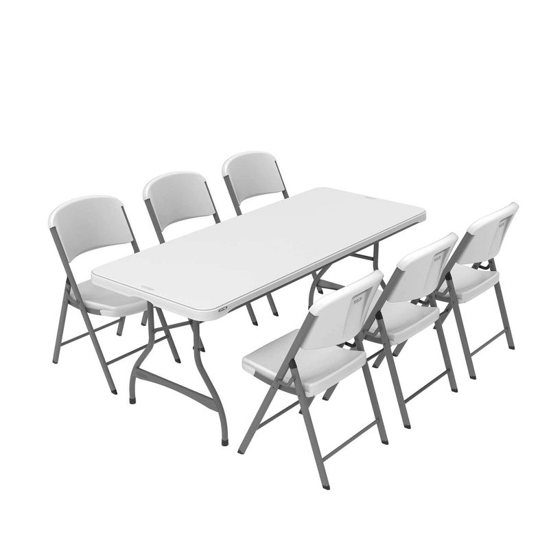 Folding Table with 6 Chairs White - Lifetime