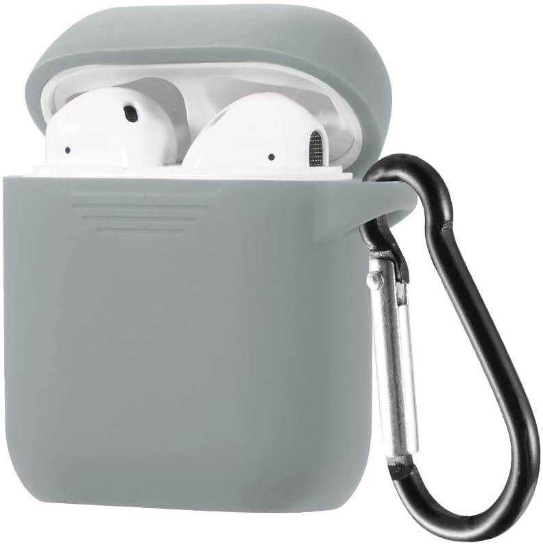 Redshield Compatible for Apple Airpods Flex-Cone 3MM Thick Soft Silicone TPU CASE with Attached CASE Topper Grey